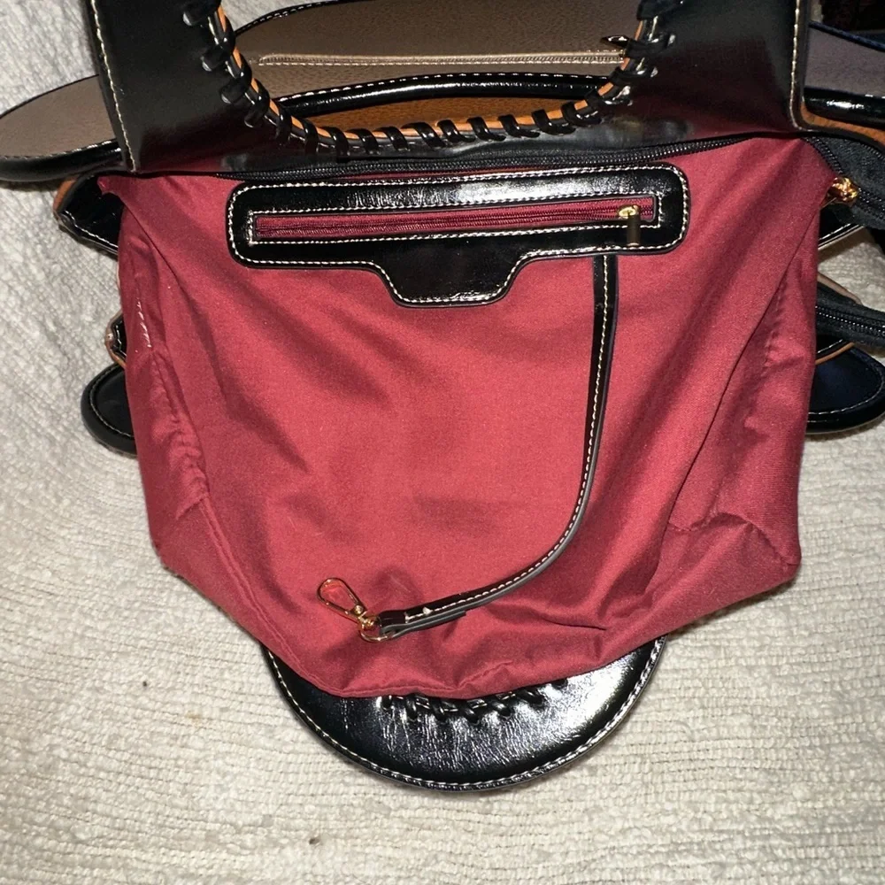 NEW American Bee-Vegan Butterfly Accent Tan and Brown Women's Bag